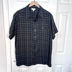 Haggar Men's Black Window Pane Short Sleeve Shirt